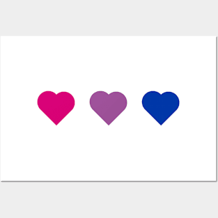 Bi+ Hearts Bisexual Flag (Solid) Posters and Art